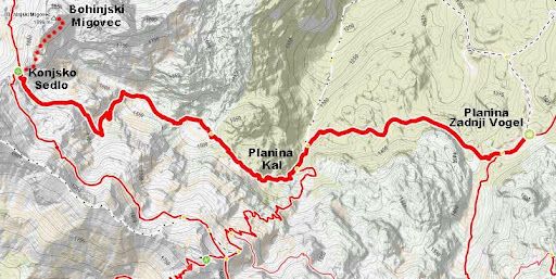 Trasa poti - Bohinjski Migovec